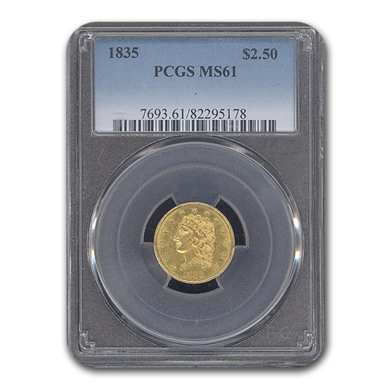 1835 $2.50 Classic Head Eagle MS-61 PCGS 1835 $2.50 Classic Head Eagle MS-61 PCGS